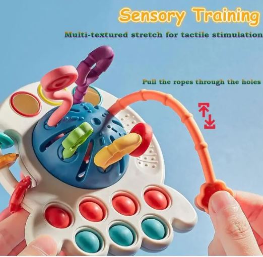 7 in 1 Multifunction Baby Activity Cube, Montessori Sensory Shape Sorter Educational Toys for Kids 1, 2, 3 Years