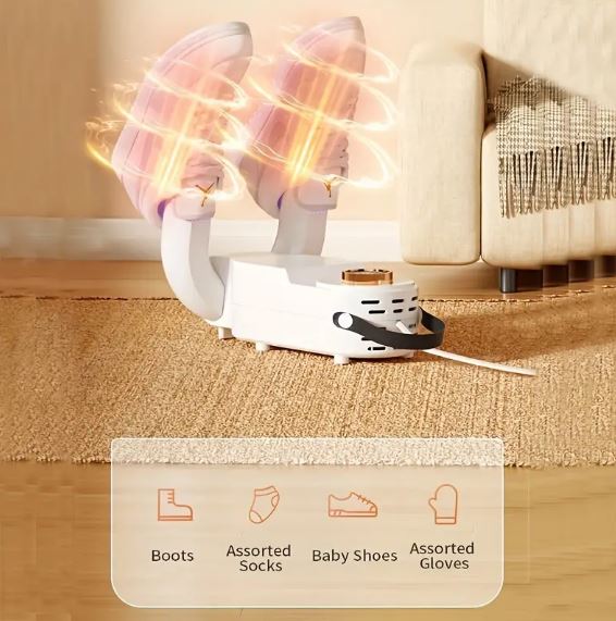 Portable Electric Boot Dryer, Boot Warmers/Dryer, Portable Boot Dryer with Heat Fan Portable Folding Design and Timer