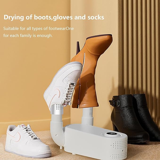 Portable Electric Boot Dryer, Boot Warmers/Dryer, Portable Boot Dryer with Heat Fan Portable Folding Design and Timer