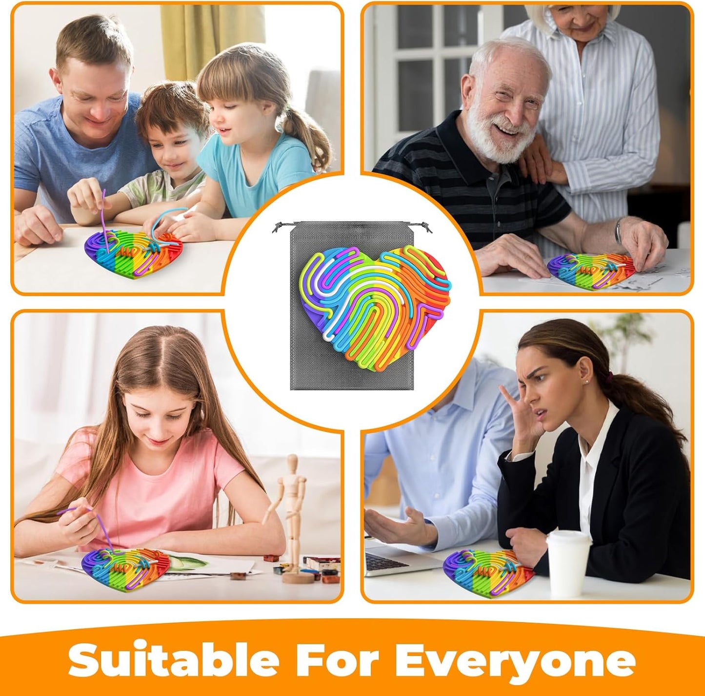 Silicone Calm Down Activity Board Fidget Toy, Silicone Fidget Toy for 3+ Kids