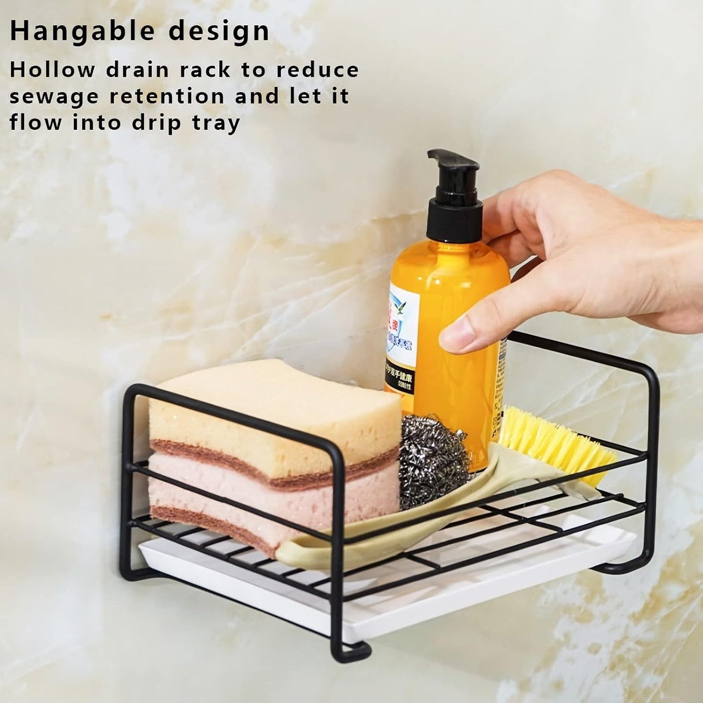 Multifunctional Kitchen Sink Organizer, Stainless Steel Sink Organizer Sponge Holder