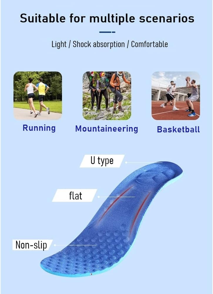 Sport Running Soft Insoles for Feet Man Women Orthopedic Pad Shock Absorption Arch Support Shoes Sole