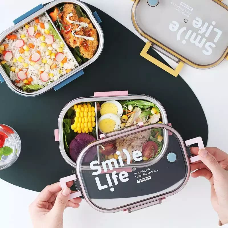 Tedemei Stainless Steel Insulated Lunch Box 980ml with Adjustable Compartment