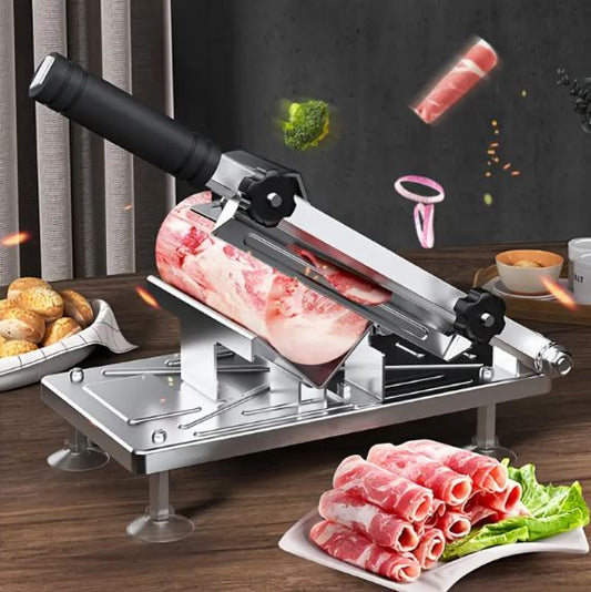 Stainless Steel Manual Kitchen Slicer Adjustable Thickness for Meat, Fruit, And Vegetables