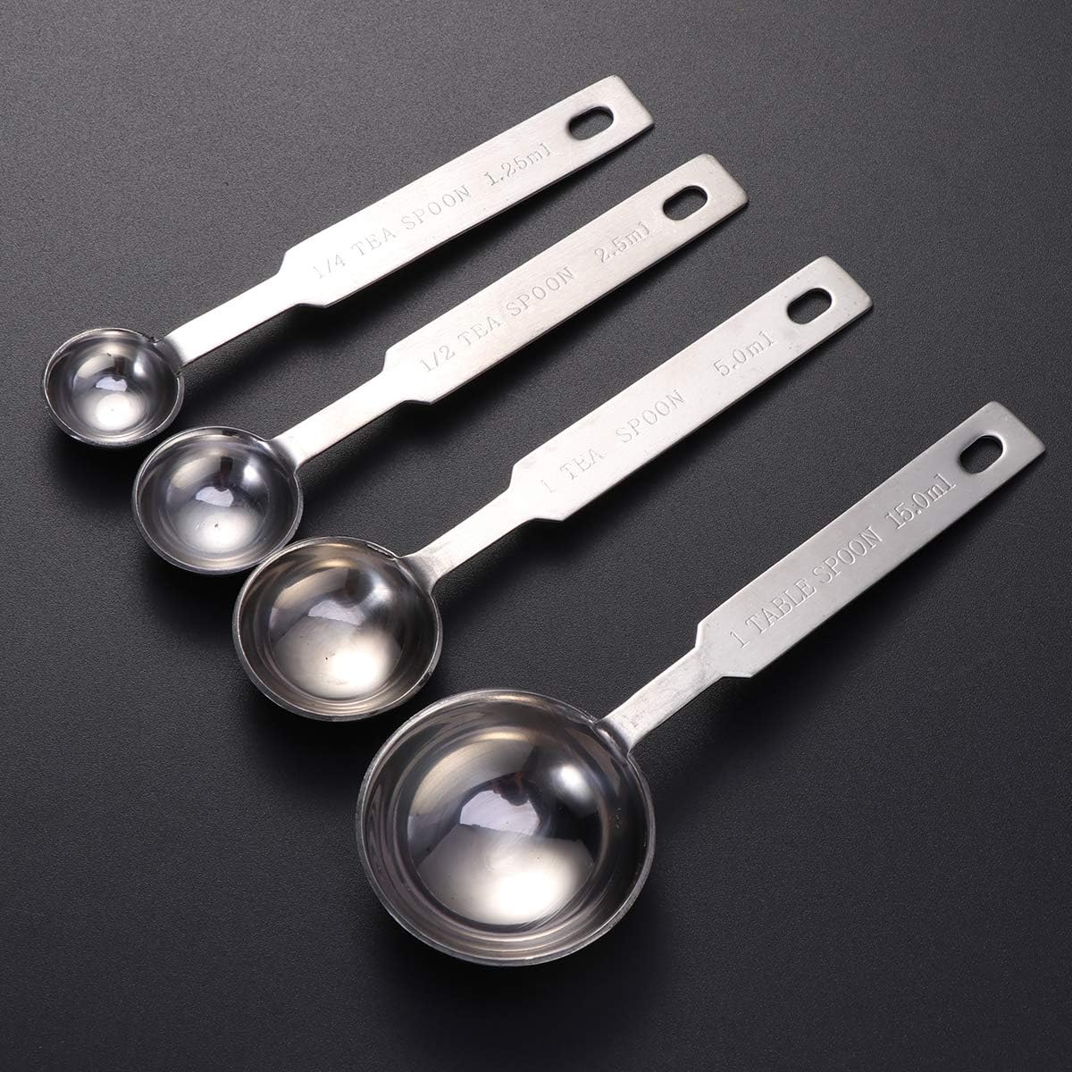 4Pcs Kitchen Baking Cooking Stainless Steel Measuring Spoon Set