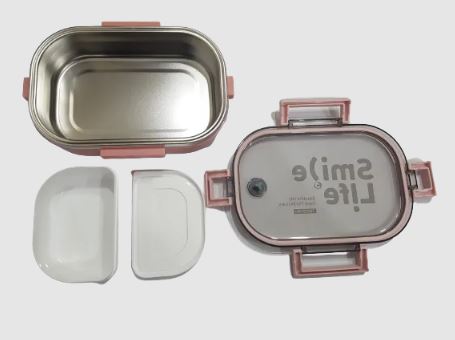 Tedemei Lunch Box Stainless Steel Insulated (with grid) 1 Compartments With One Inside Small Box 710 ml