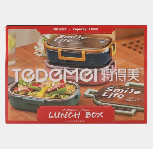 Tedemei Lunch Box Stainless Steel Insulated (with grid) 1 Compartments With One Inside Small Box 710 ml