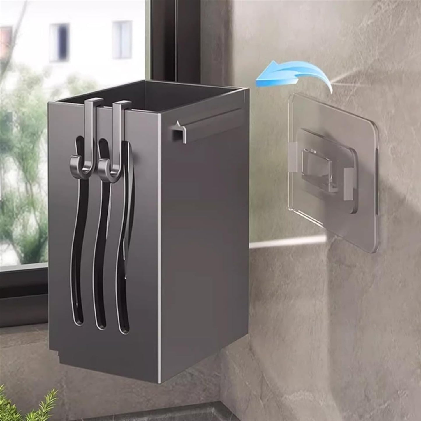 Wall-Mounted Cutlery Racks Plastic Storage Box Chopstick Knives Draining Hooks Multifunctional Organizer