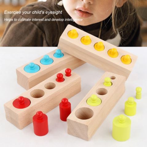 Wooden Montessori Knobbed Cylinders