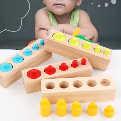 Wooden Montessori Knobbed Cylinders