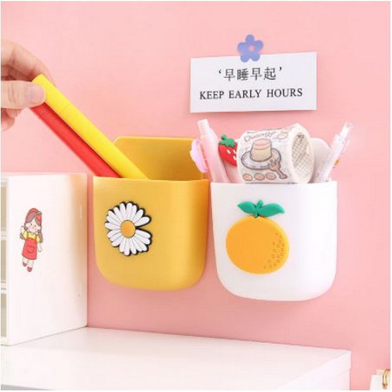 Multi-Purpose Storage Box Organizer Wall Mount Sticker Remote and mobile Holder Rack