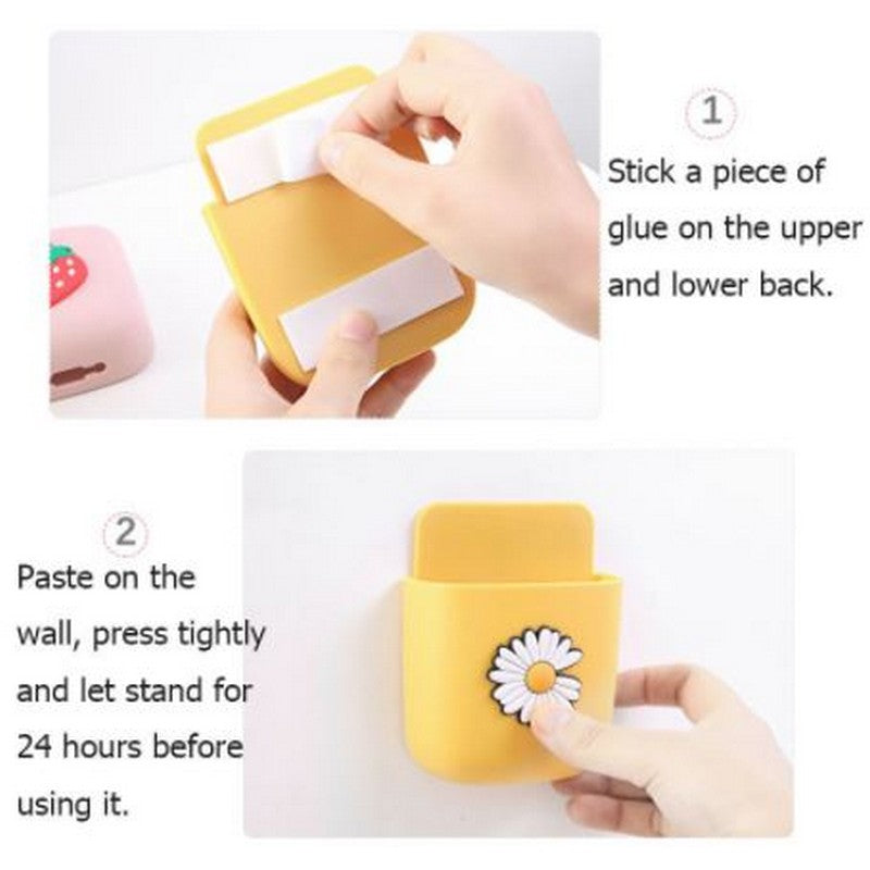 Multi-Purpose Storage Box Organizer Wall Mount Sticker Remote and mobile Holder Rack