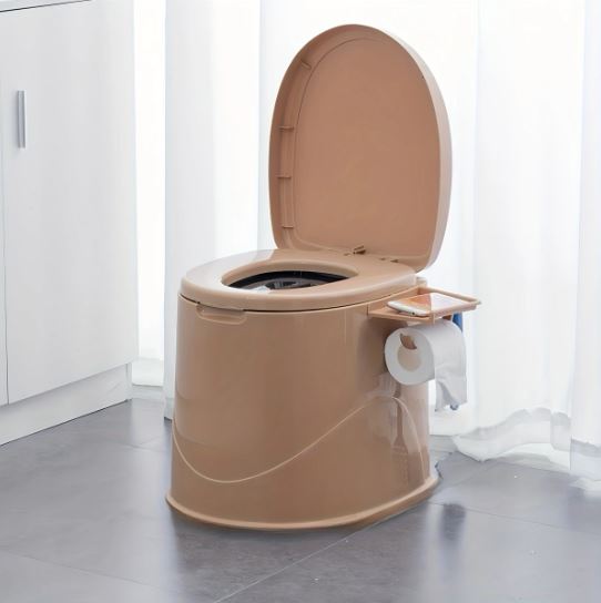 Portable Toilet with Lid with Paper Towel Holder, Travel Toilet Compact Bucket Seat, Outdoor Indoor Toilet For Camping and Hiking