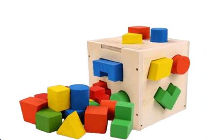 Wooden 15 Hole Intelligence Box - Wooden Geometric Shape Box