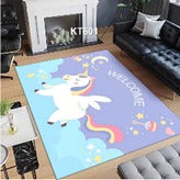 Cartoon Unicorn Floor Mat, Cute Animal Mats for Bedroom Living Room Decor, Washable Non Slip