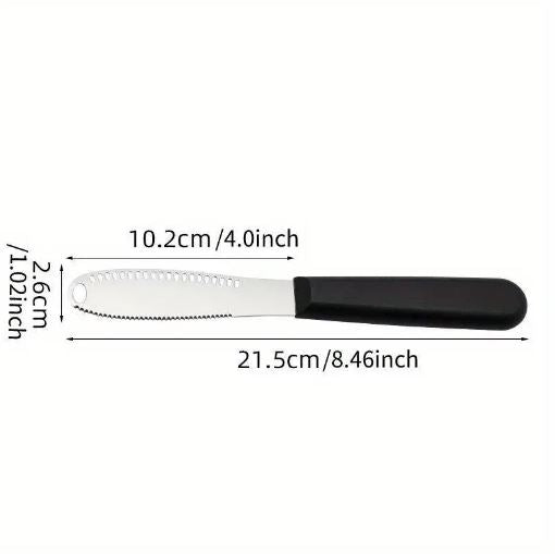 1Pc Stainless Steel Butter Spreader, Butter Knife and Curler Serrated Butter Grater for Cold Butter Slicer