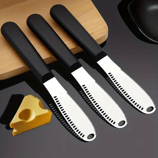 1Pc Stainless Steel Butter Spreader, Butter Knife and Curler Serrated Butter Grater for Cold Butter Slicer