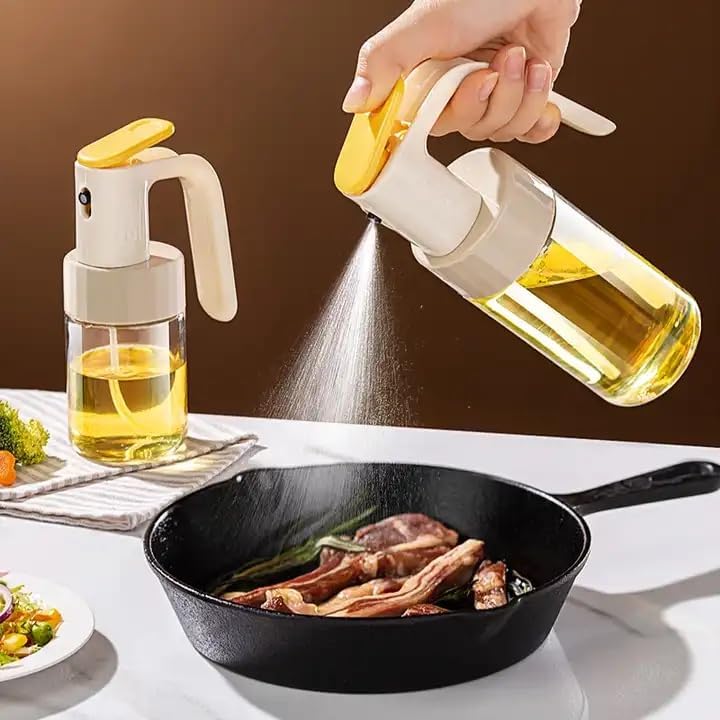Oil Sprayer for Cooking, 200ml Oil Sprayer Dispenser with Stainless Steel Nozzle for Baking, Roasting, BBQ, Salads and More