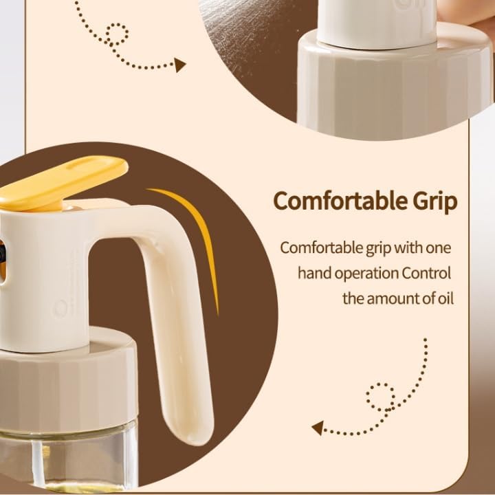 Oil Sprayer for Cooking, 200ml Oil Sprayer Dispenser with Stainless Steel Nozzle for Baking, Roasting, BBQ, Salads and More