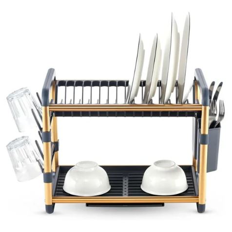 2 Tier Aluminium Dish Drying Rack