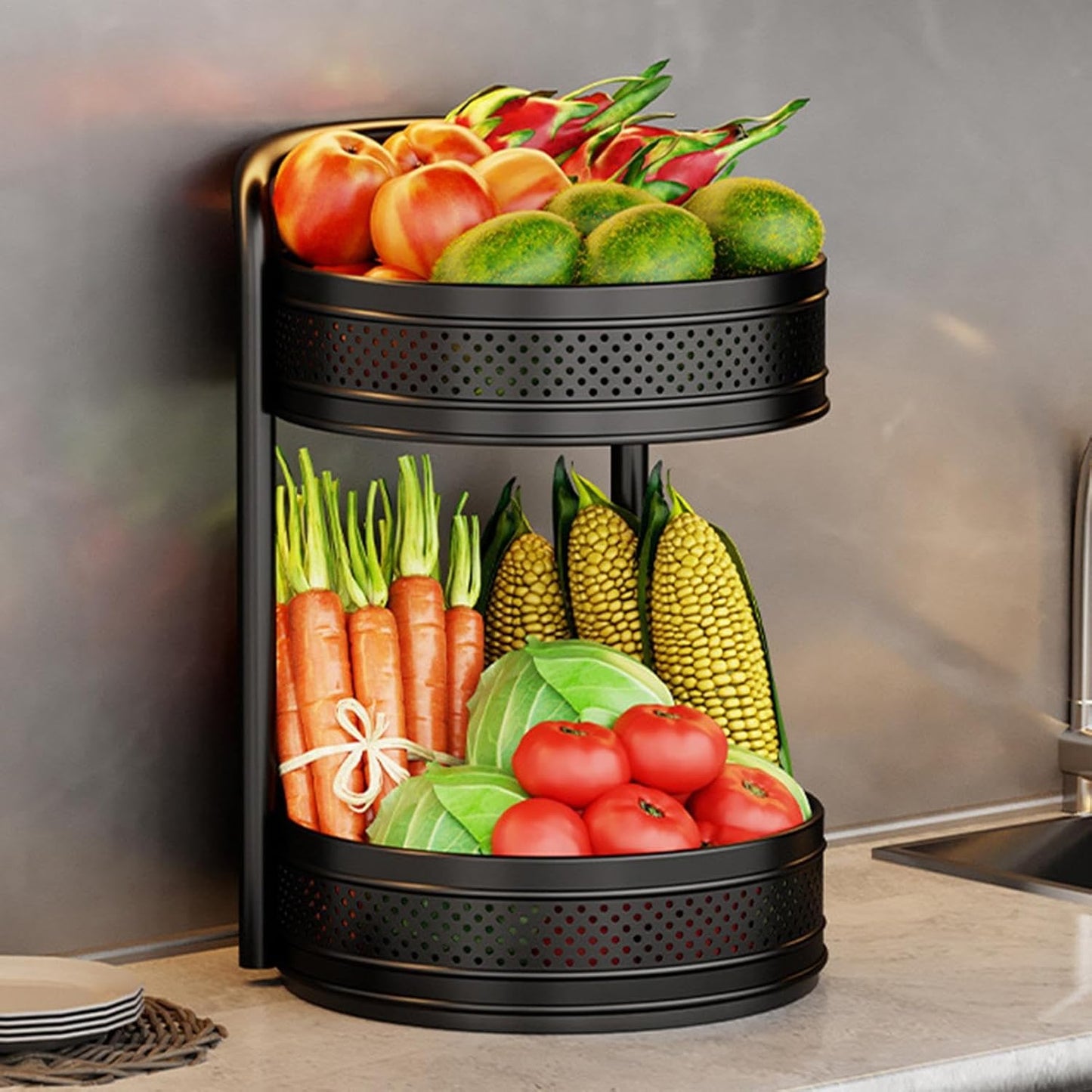 Double Layer Rotating Spice Rack, 360° Rotating Spice Holder, Spice Rotating Tray For Kitchen Cabinet Pantry Bathroom