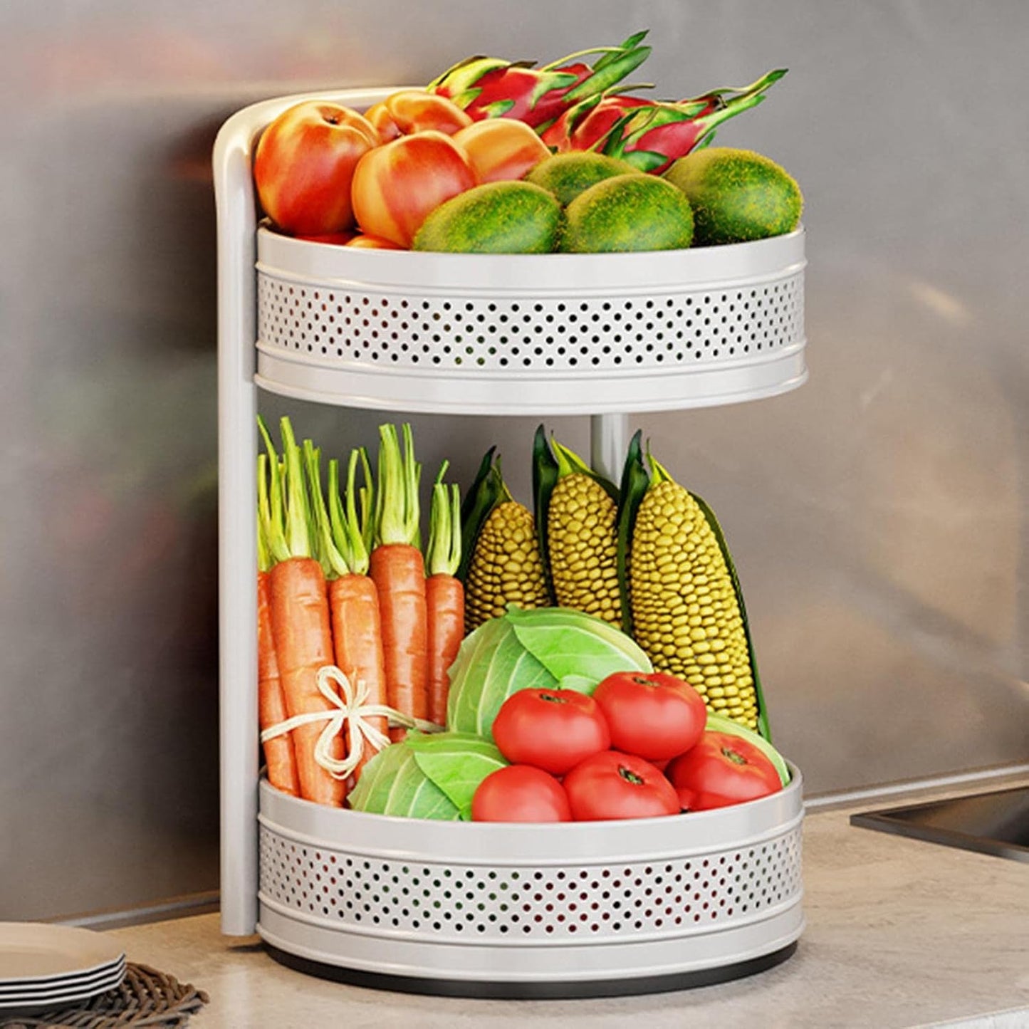 Double Layer Rotating Spice Rack, 360° Rotating Spice Holder, Spice Rotating Tray For Kitchen Cabinet Pantry Bathroom