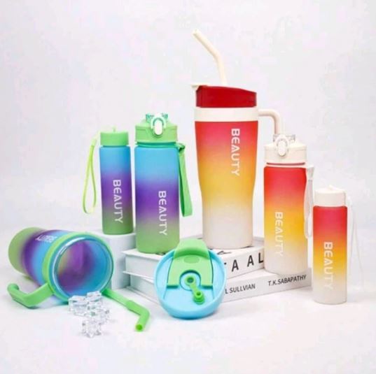 Premium 3 in 1 Beauty Water Bottles With Handle
