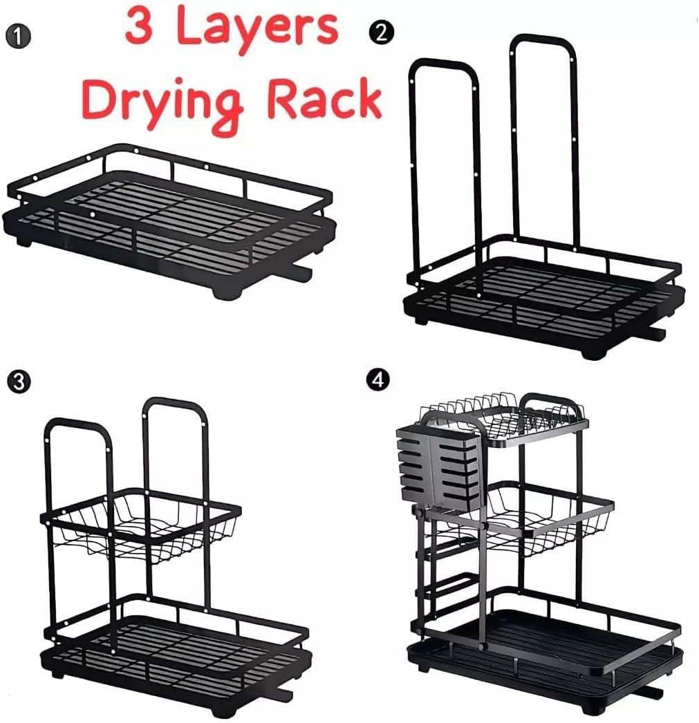 Premium 3 Level Dish Drying Rack