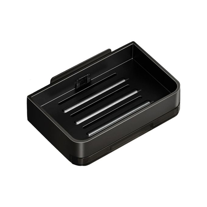 Wall-Mounted Plastic Soap Dish with Drain, Bathroom Holder for Soap and Sponges