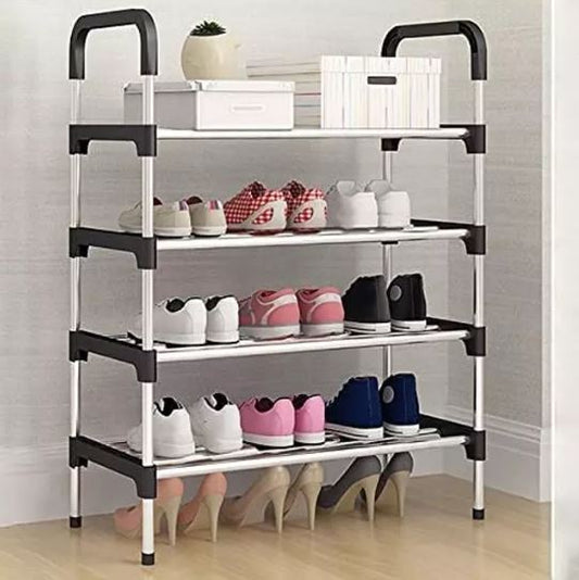 4 Layer Shoe Rack, Free Standing Shoe Rack Wardrobe Shoe Racks with Shelves for Entryway Garage Dorm