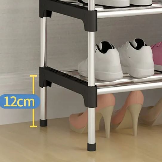 4 Layer Shoe Rack, Free Standing Shoe Rack Wardrobe Shoe Racks with Shelves for Entryway Garage Dorm