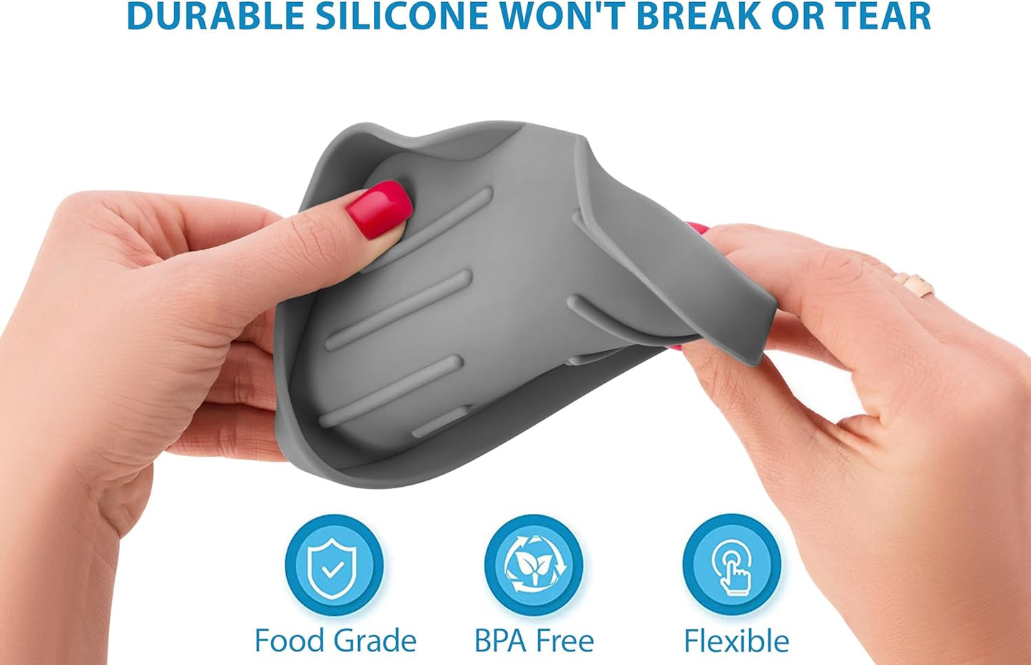 Silicone Soap Dish & Kitchen Soap Tray, Self Draining Soap Dish, Durable Rubber Soap Dish with Drainage