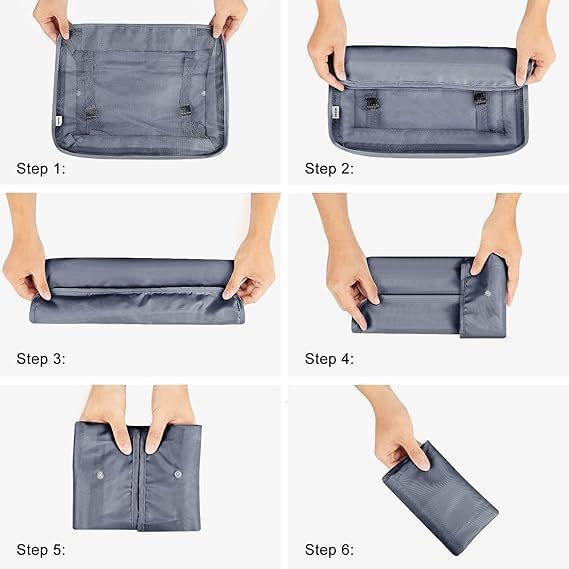 7pcs Set Travel Organizer Packing Cubes Lightweight Travel Luggage Organizers with Laundry Bag or Toiletry Bag