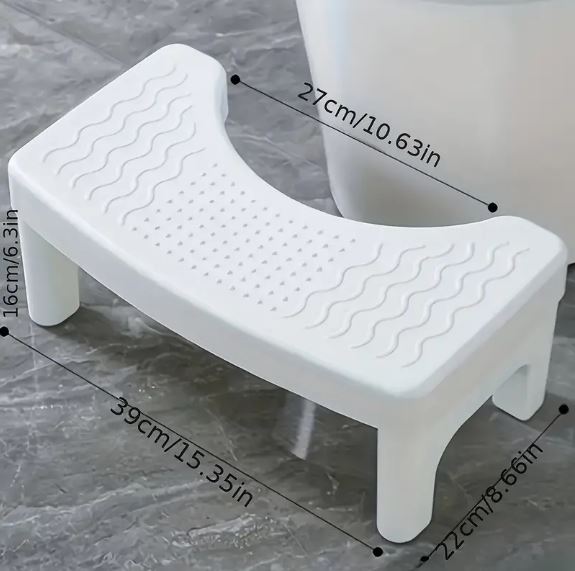 Adult Toilet Step Stool with Non-Slip Footrest - Comfortable Bathroom Accessory, Durable Plastic