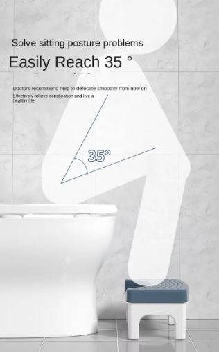 Adult Toilet Step Stool with Non-Slip Footrest - Comfortable Bathroom Accessory, Durable Plastic