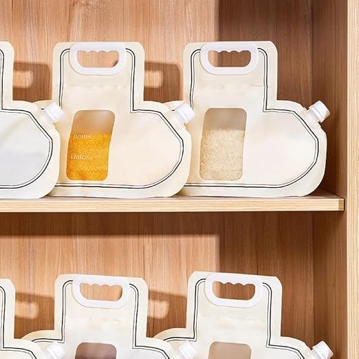 Reusable Rice and Barley Storage Bags with Secure Seal, Airtight Cereal Containers, Airtight Cereal Storage Bags