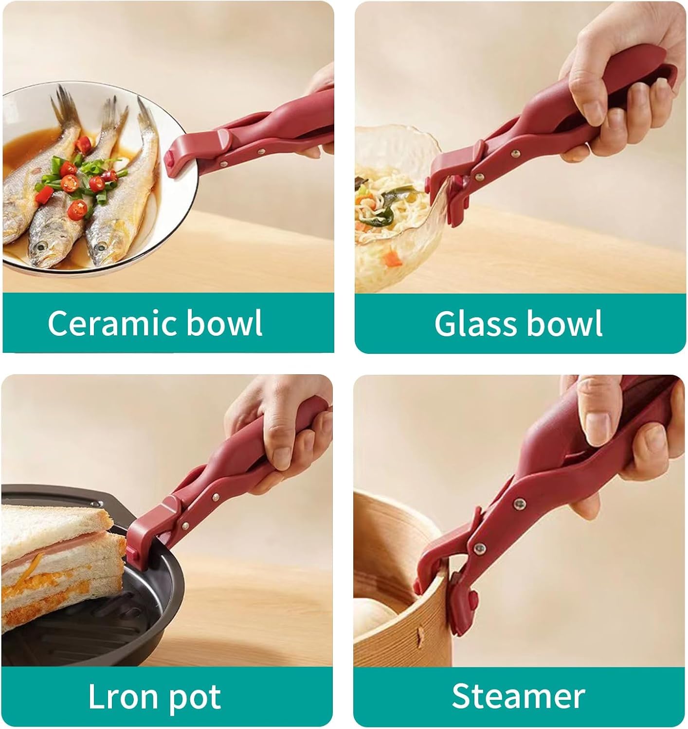 1Pc Multi-Purpose Anti-Scalding Bowl Gripper Clip Holder for Kitchen, Hot Bowl Dish Plate Pot