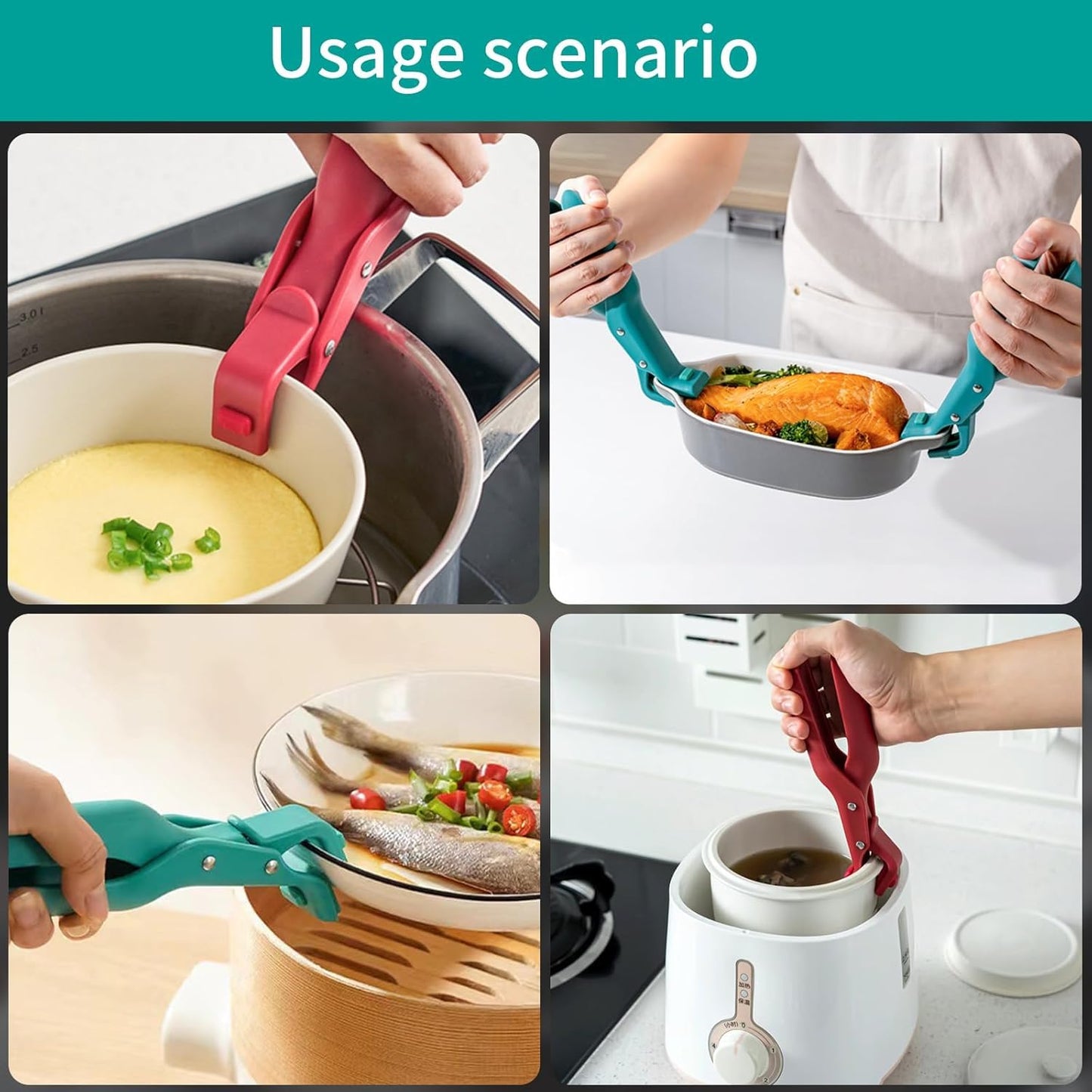 1Pc Multi-Purpose Anti-Scalding Bowl Gripper Clip Holder for Kitchen, Hot Bowl Dish Plate Pot