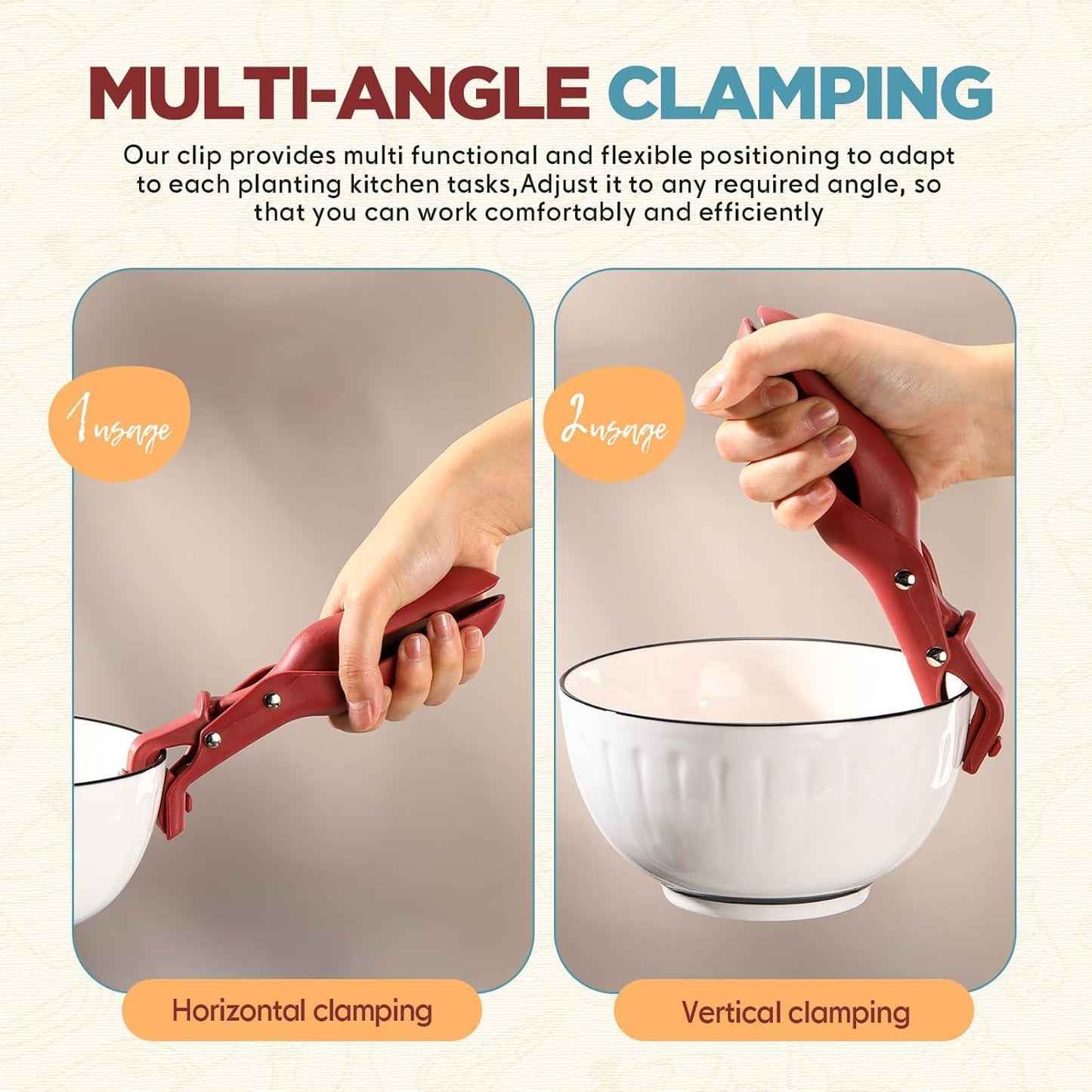 1Pc Multi-Purpose Anti-Scalding Bowl Gripper Clip Holder for Kitchen, Hot Bowl Dish Plate Pot
