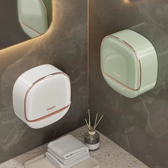 1Pc Wall Mounted Soap Holder With Lid And Drain Tray