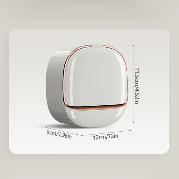 1Pc Wall Mounted Soap Holder With Lid And Drain Tray