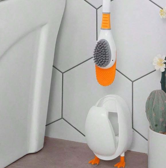 Bathroom Cleaning Duck Shape Toilet Brush, Bathroom Cleaning Brush with Holder