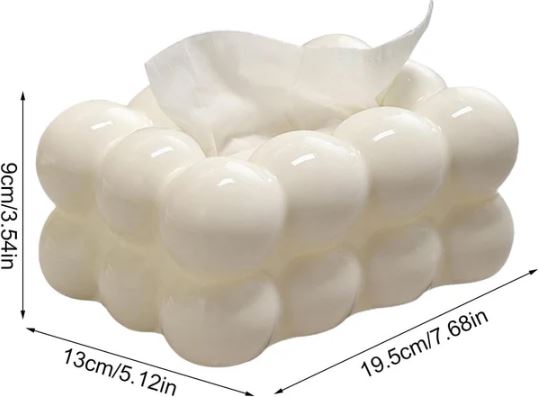 Bubble Shape Tissue Box Holder, Non Slip Plastic Tissue Box Cover