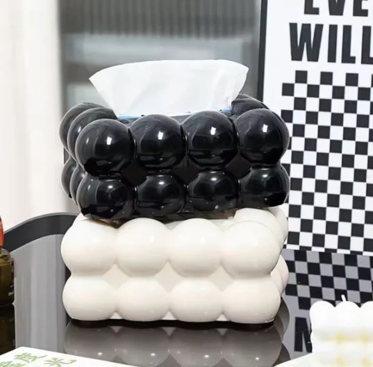 Bubble Shape Tissue Box Holder, Non Slip Plastic Tissue Box Cover
