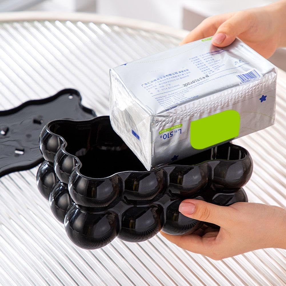 Bubble Shape Tissue Box Holder, Non Slip Plastic Tissue Box Cover