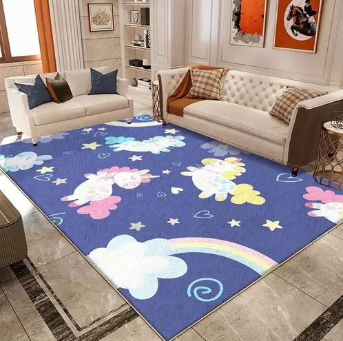 Cartoon Cute Childrens bedroom Game Floor Mats, Baby Crawl Floor Mats, Kids Room Play Area Mats