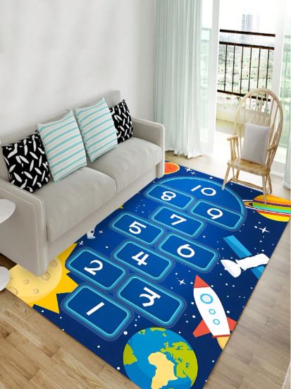Children Hopscotch Play Mat Soft Non Slip Play Floor Mats for Boys Girls Bedroom Playroom