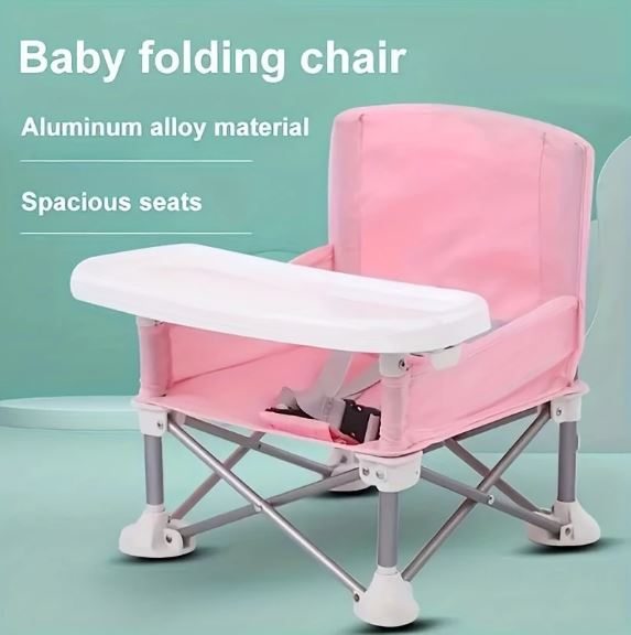 1pc Children's Folding Dining Chair, Portable, Detachable Plate, Suitable For Baby At Home Eating And Outdoor Picnic Dining Chair