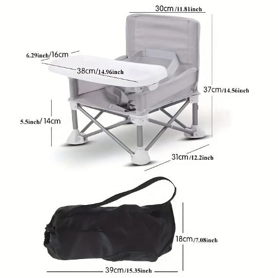 1pc Children's Folding Dining Chair, Portable, Detachable Plate, Suitable For Baby At Home Eating And Outdoor Picnic Dining Chair