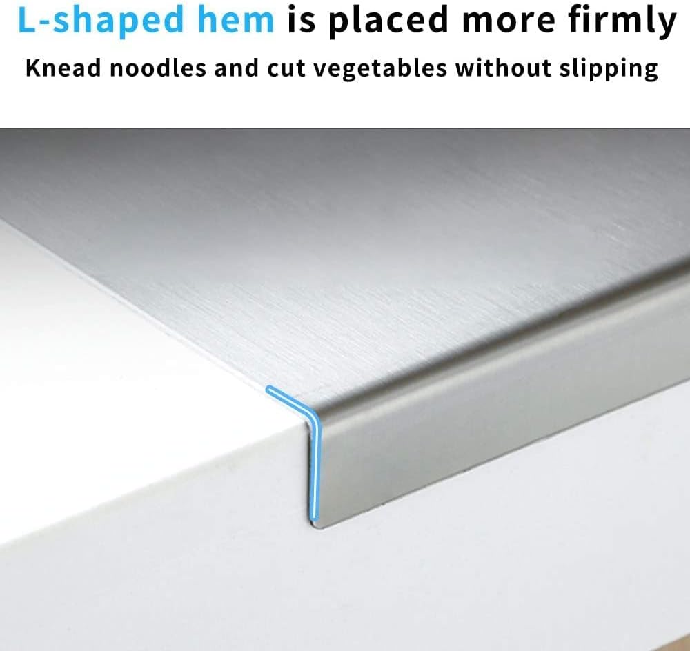 Multi-purpose Stainless Steel Chopping Cutting Board With Lip Countertop